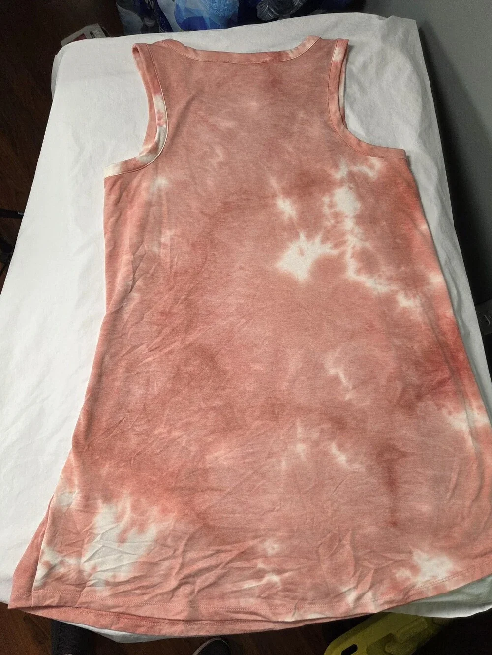Wonderly Studio Pink Tie Dye Sleeveless Shift Dress L Crew Neck Summer Hippie